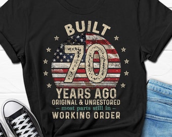 Built 70 Years Ago Shirt, Vintage 1954 Shirt, 70th Birthday Gift, Turning 70 Gift, Retro Classic T-Shirt for Him, Birthday Gift for Men