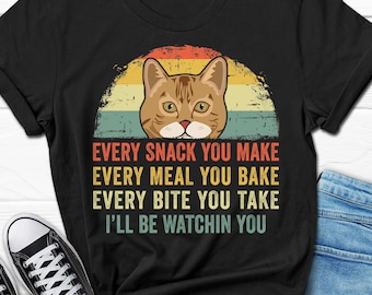 Funny Cat Shirt, I Will Be Watching You Orange Cat T-shirt, Orange Cat Owner Gift, Cat Dad Gift, Shirt for Cat Lover, Cat Mom Tshirt