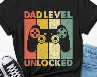Father's Day Gamer Gift, Dad Level Unlocked Gaming Shirt, New Dad Shirt, Funny Dad Gift For Men, Video Game Men's Tee, Husband Gift For Him