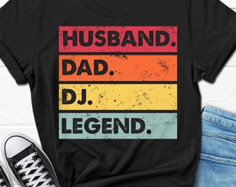 Husband Dad Dj Legend Shirt, Funny Dj Tee for Father's Day, DJ Gifts for Dad, Turntable Gift Tshirt for Men, Men's DJ Tee for Him