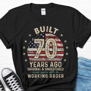 Built 70 Years Ago Shirt, Vintage 1954 Shirt, 70th Birthday Gift, Turning 70 Gift, Retro Classic T-Shirt for Him, Birthday Gift for Men