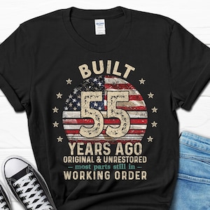 Built 55 Years Ago Shirt, Vintage 1970 Shirt, 55th Birthday Gift, Turning 55 Gift, Retro Classic T-Shirt for Him, Birthday Gift for Men