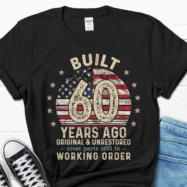 Built 60 Years Ago Shirt, Vintage 1966 Shirt, 60th Birthday Gift, Turning 60 Gift, Retro Classic T-Shirt for Him, Birthday Gift for Men