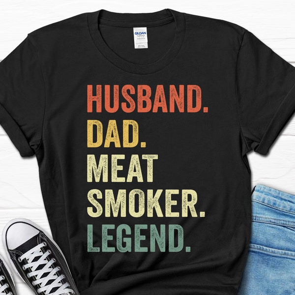 Husband Dad Meat Smoker Legend Shirt, Father's Day Meat Smoking Shirt, Grilling Meat Gift, Father's Day Gift for Him, Husband Christmas Gift