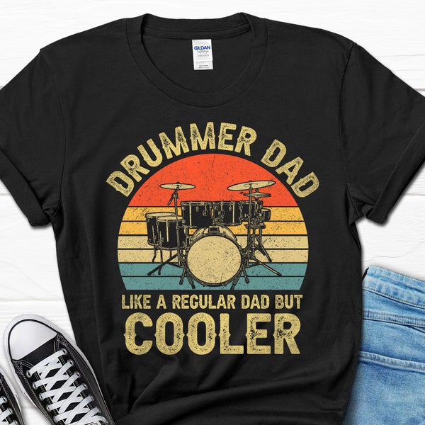 Drummer Dad Shirt, Father's Day Drummer Father Gift, Musician Dad Present, Funny Dad Gifts for Him, Drummer Daddy Shirt, Music Fan Tee
