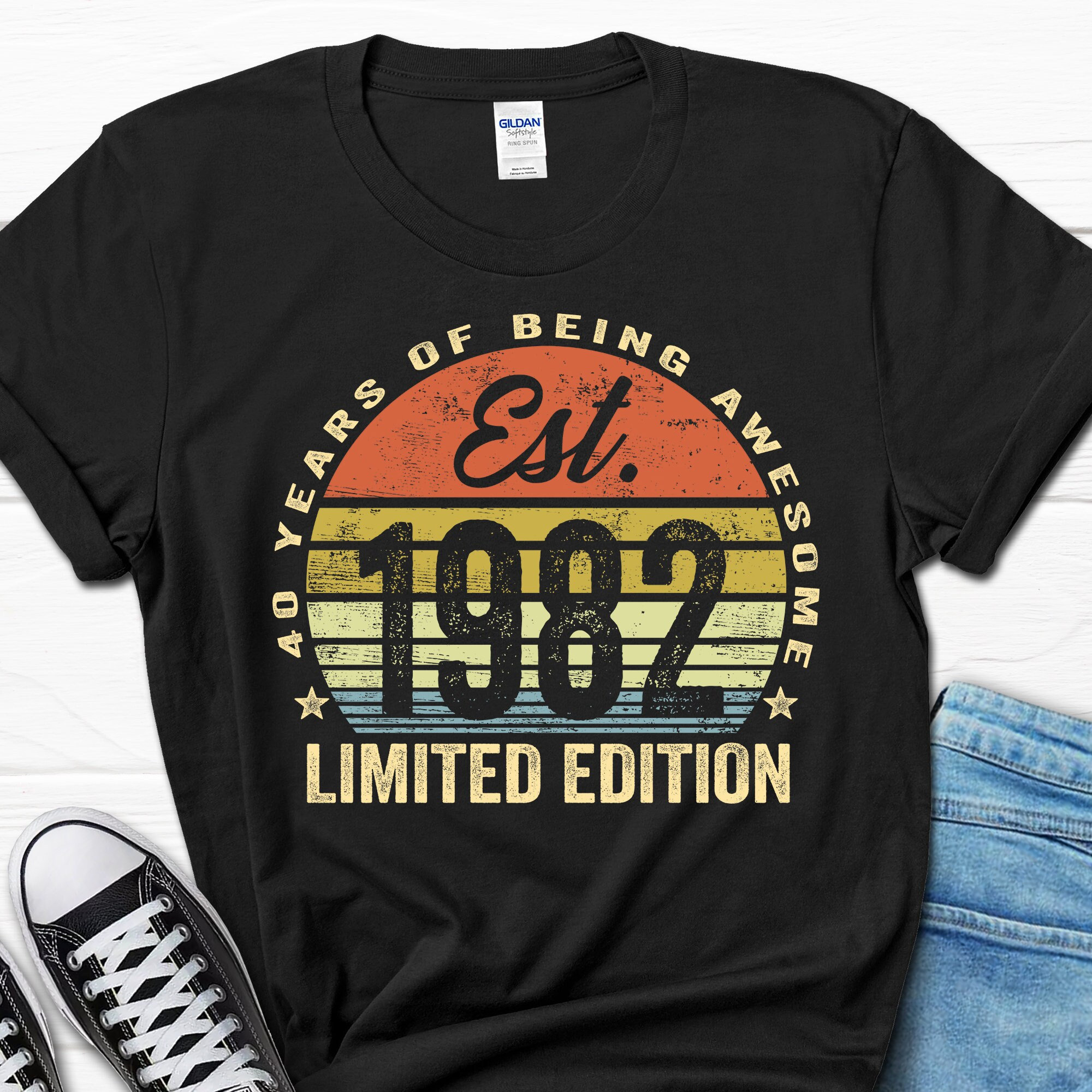 vintage ©️1982 E.T デザイン リンガー Tシャツ-
