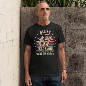 Built 67 Years Ago Shirt for Men, Vintage 1959 Men's Gift, 67th Birthday Dad T-Shirt, Husband Turning 67 Tee, Retro Classic Gifts for Him bild 9