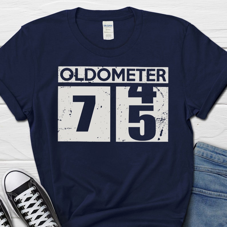 75th Birthday Gift for Men, 75th Birthday Men's Shirt, Oldometer 75 T ...