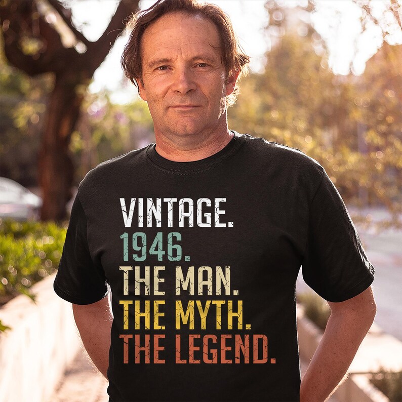 80th Birthday Gift, Born in 1946 Tee, 80th Vintage B-day Shirt, Turning 80 T-shirt image 8