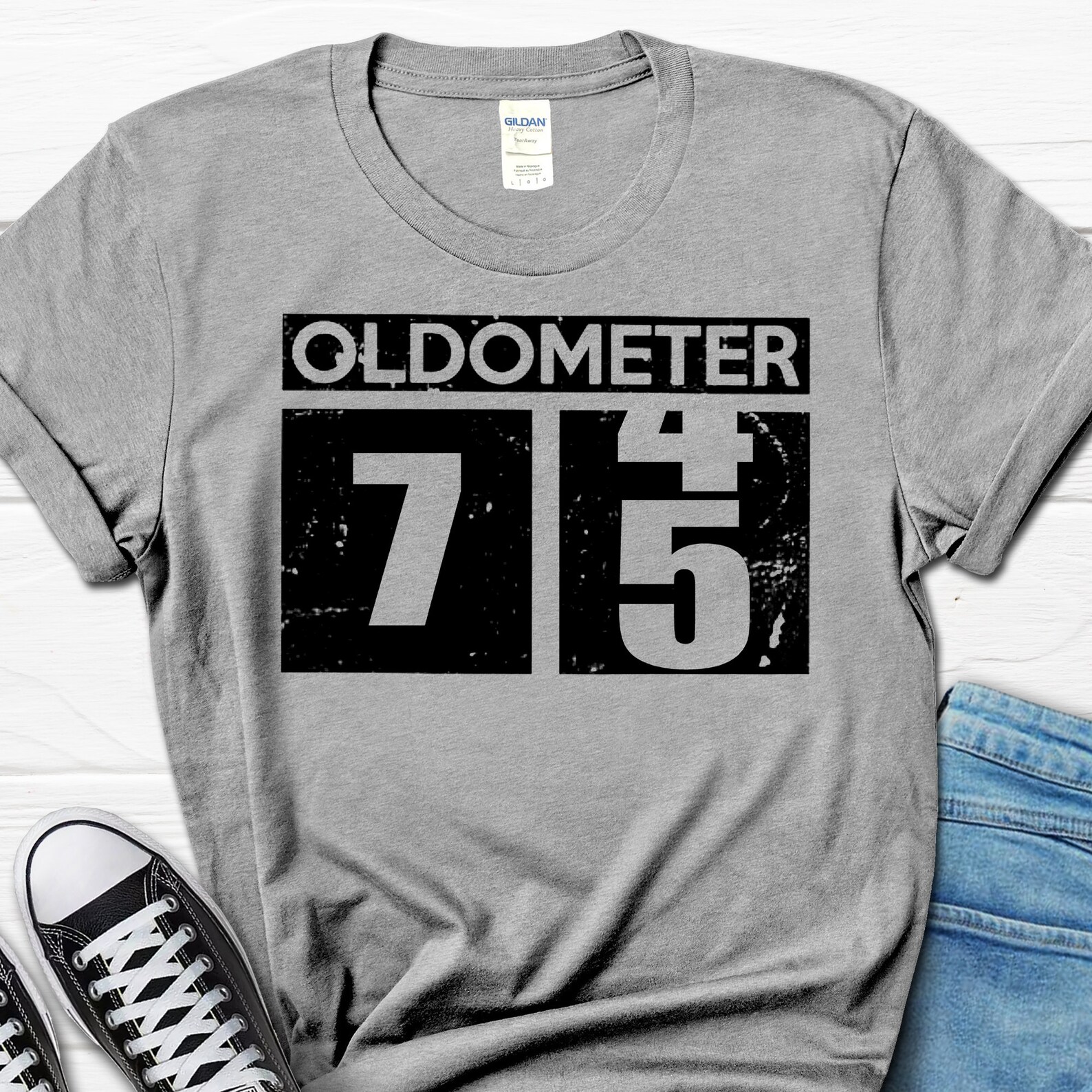 75th Birthday Gift for Men, 75th Birthday Men's Shirt, Oldometer 75 T ...