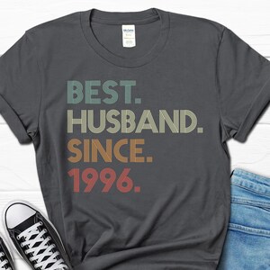 30th Wedding Anniversary Husband Gift, Husband since 1996 Shirt, 30 Years Married for Tee image 2