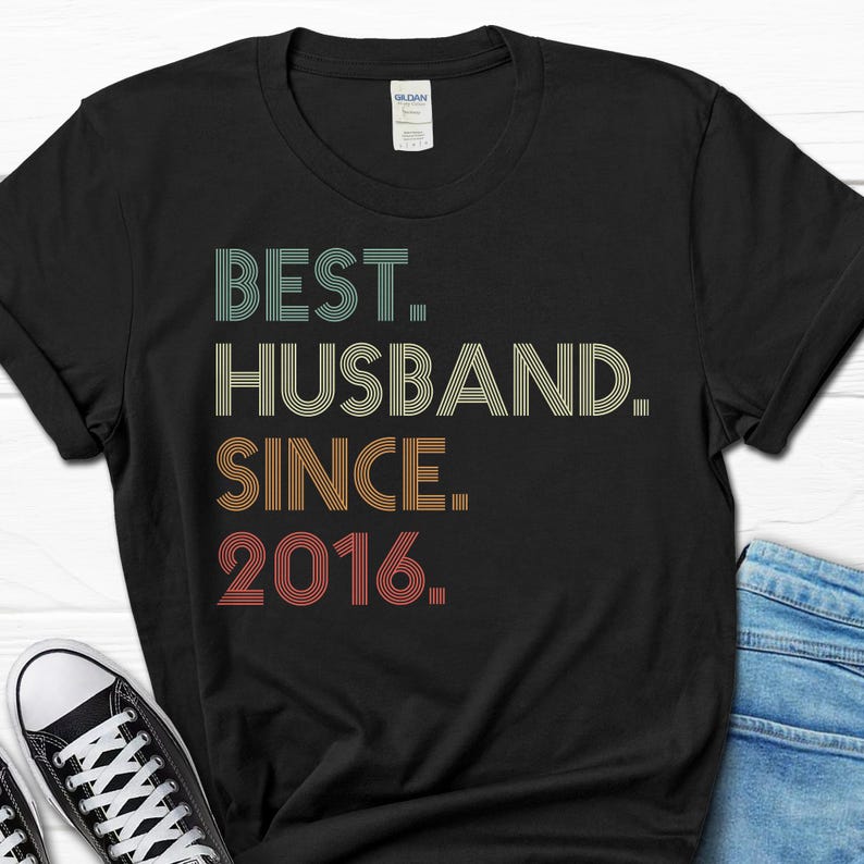 10th Wedding Anniversary Husband Gift, Husband since 2016 Shirt, 10 Year Married for Tee image 1