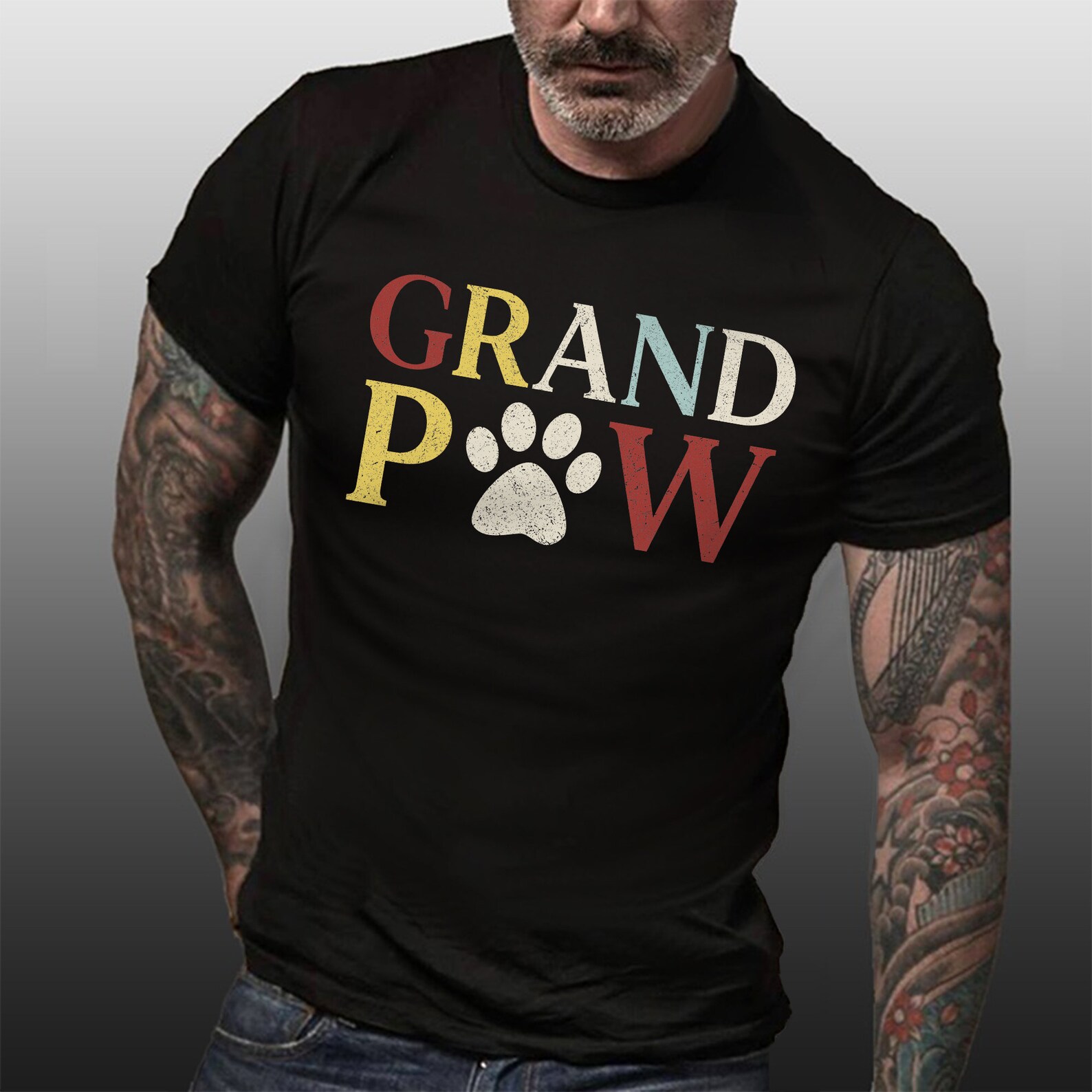 Dog Grandpa Shirt Grandpaw Men's Tshirt Father's Etsy