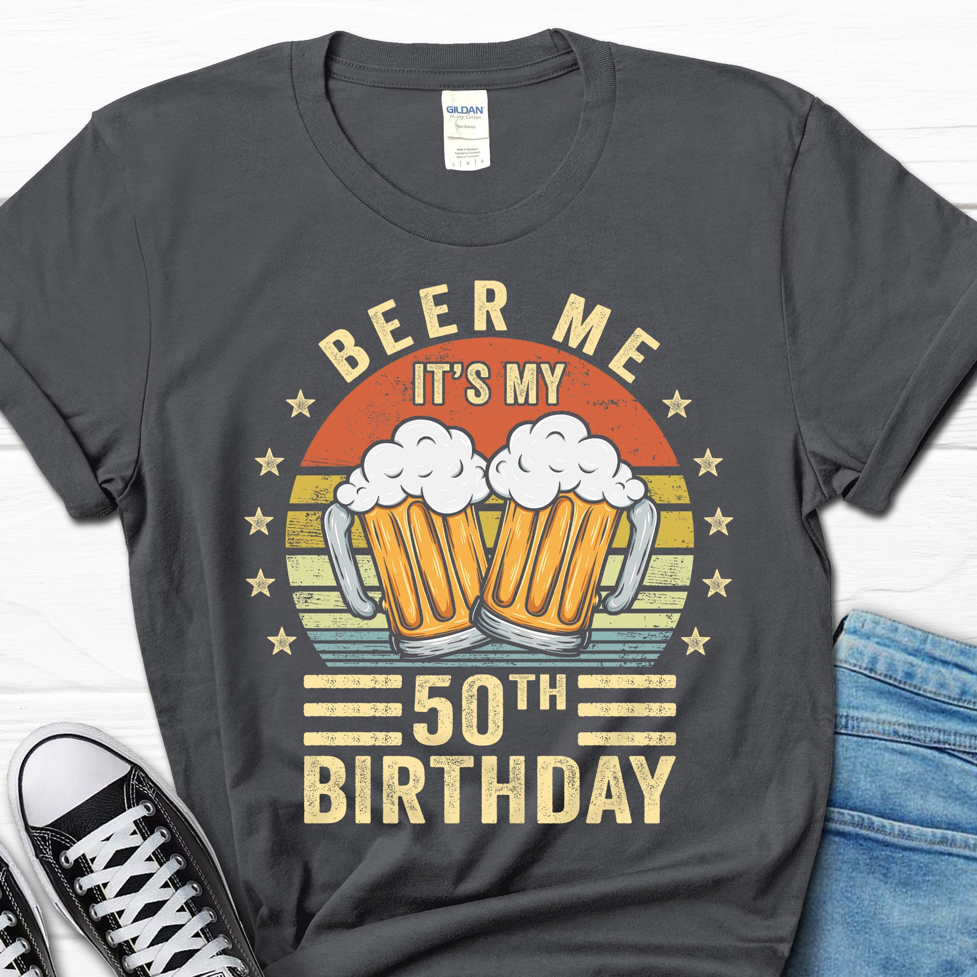 Discover Beer Me It's My 50th Birthday Shirt, 50th Birthday Vintage Gift, 50 Birthday T-Shirt