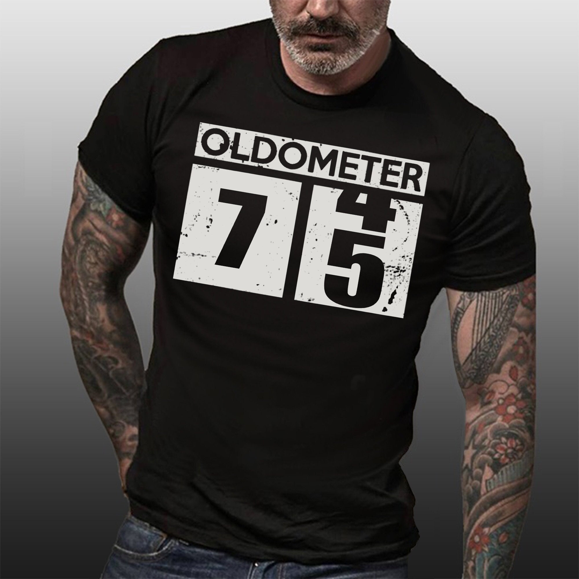 75th Birthday Gift for Men, 75th Birthday Men's Shirt, Oldometer 75 T ...