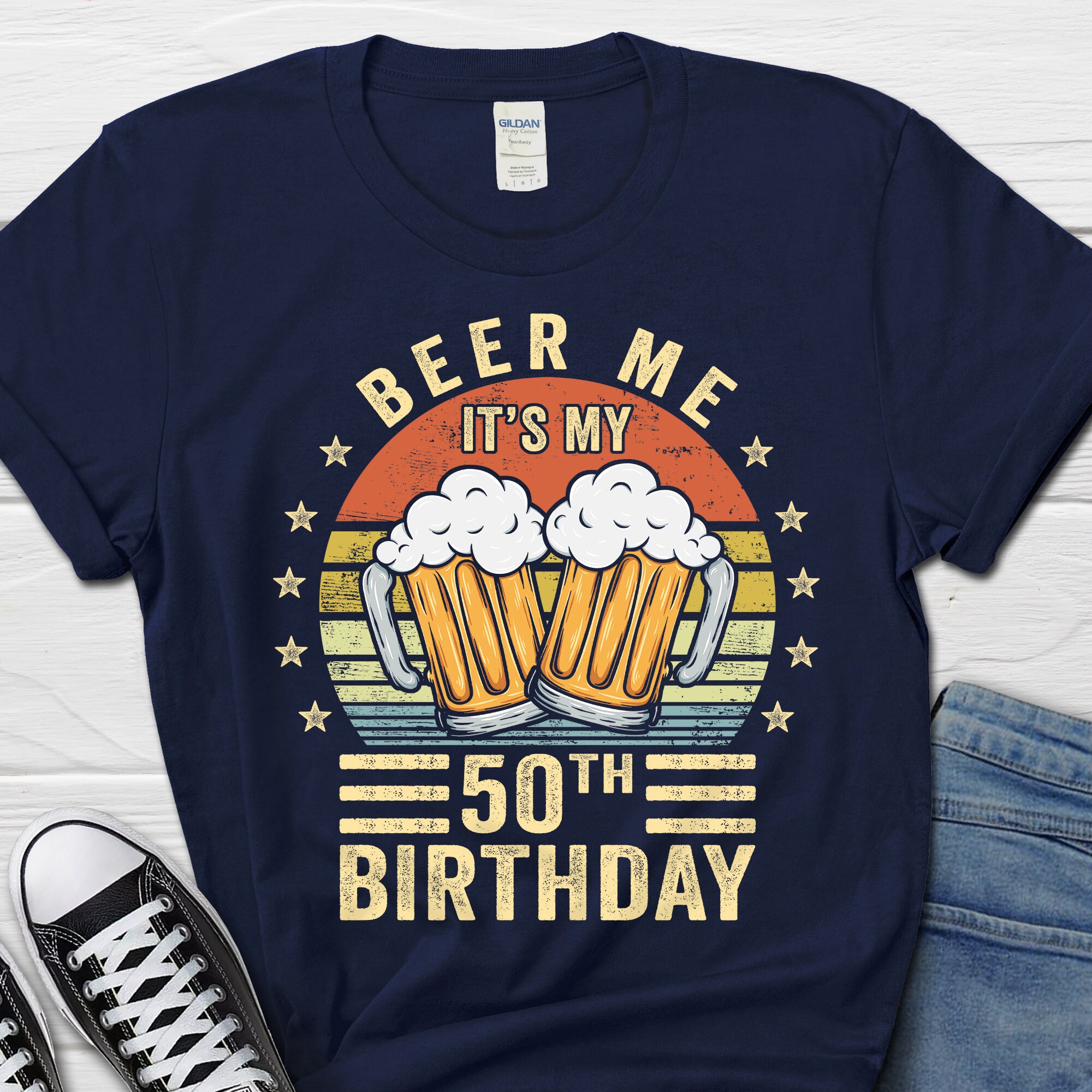 Discover Beer Me It's My 50th Birthday Shirt, 50th Birthday Vintage Gift, 50 Birthday T-Shirt