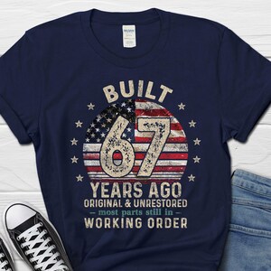 Built 67 Years Ago Shirt for Men, Vintage 1959 Men's Gift, 67th Birthday Dad T-Shirt, Husband Turning 67 Tee, Retro Classic Gifts for Him bild 5