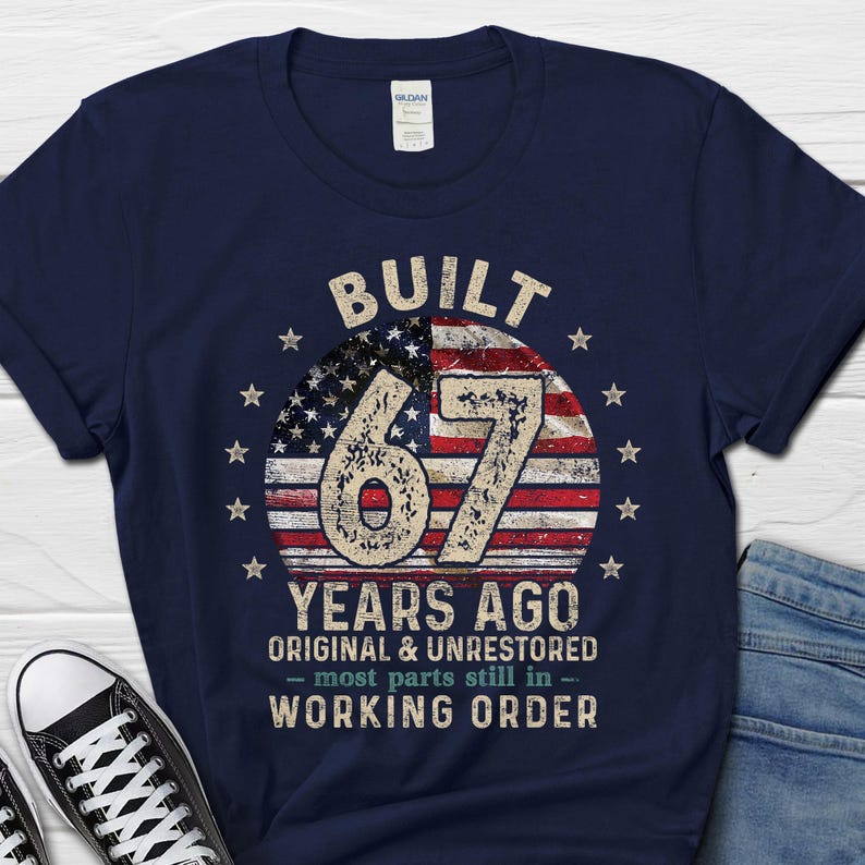 Built 67 Years Ago Shirt for Men, Vintage 1959 Men's Gift, 67th Birthday Dad T-Shirt, Husband Turning 67 Tee, Retro Classic Gifts for Him bild 5