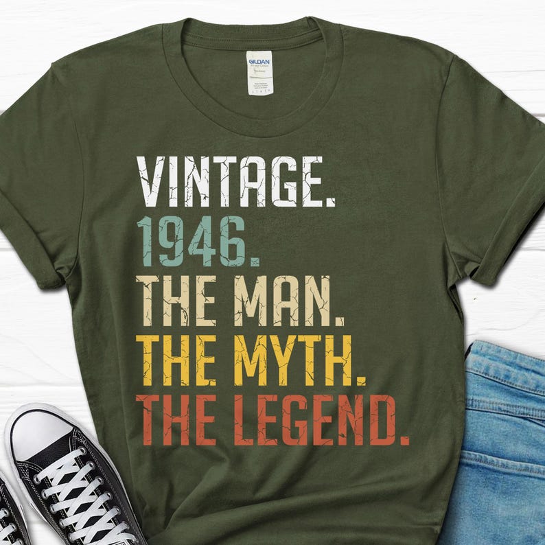 80th Birthday Gift, Born in 1946 Tee, 80th Vintage B-day Shirt, Turning 80 T-shirt image 4