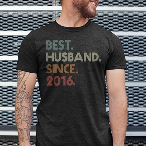 10th Wedding Anniversary Husband Gift, Husband since 2016 Shirt, 10 Year Married for Tee image 6