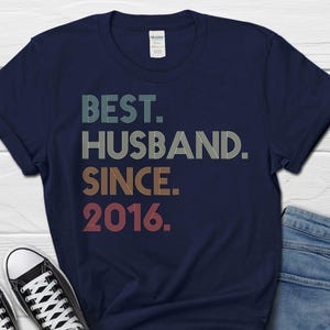 10th Wedding Anniversary Husband Gift, Husband since 2016 Shirt, 10 Year Married for Tee image 5