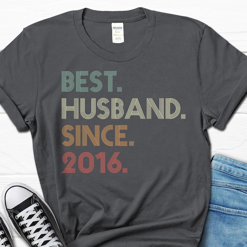 10th Wedding Anniversary Husband Gift, Husband since 2016 Shirt, 10 Year Married for Tee image 2