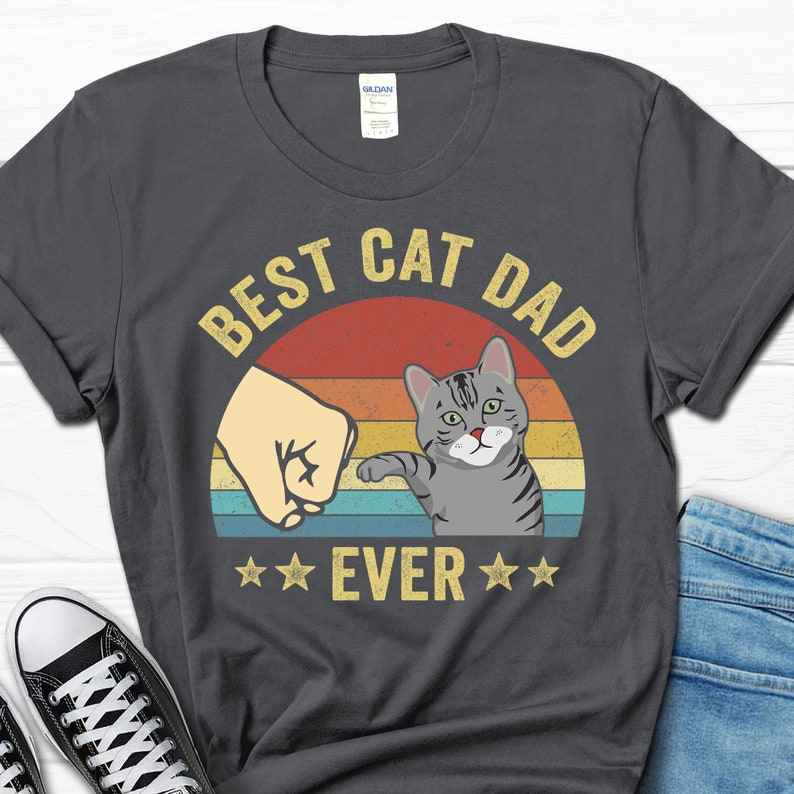 Father's Day Shirt, American Shorthair, Best Cat Dad Ever, Shorthair Cat Shirt, Shorthair Owner Gift, Cat Dad T-Shirt, Cat Lover Tee For Him image 6