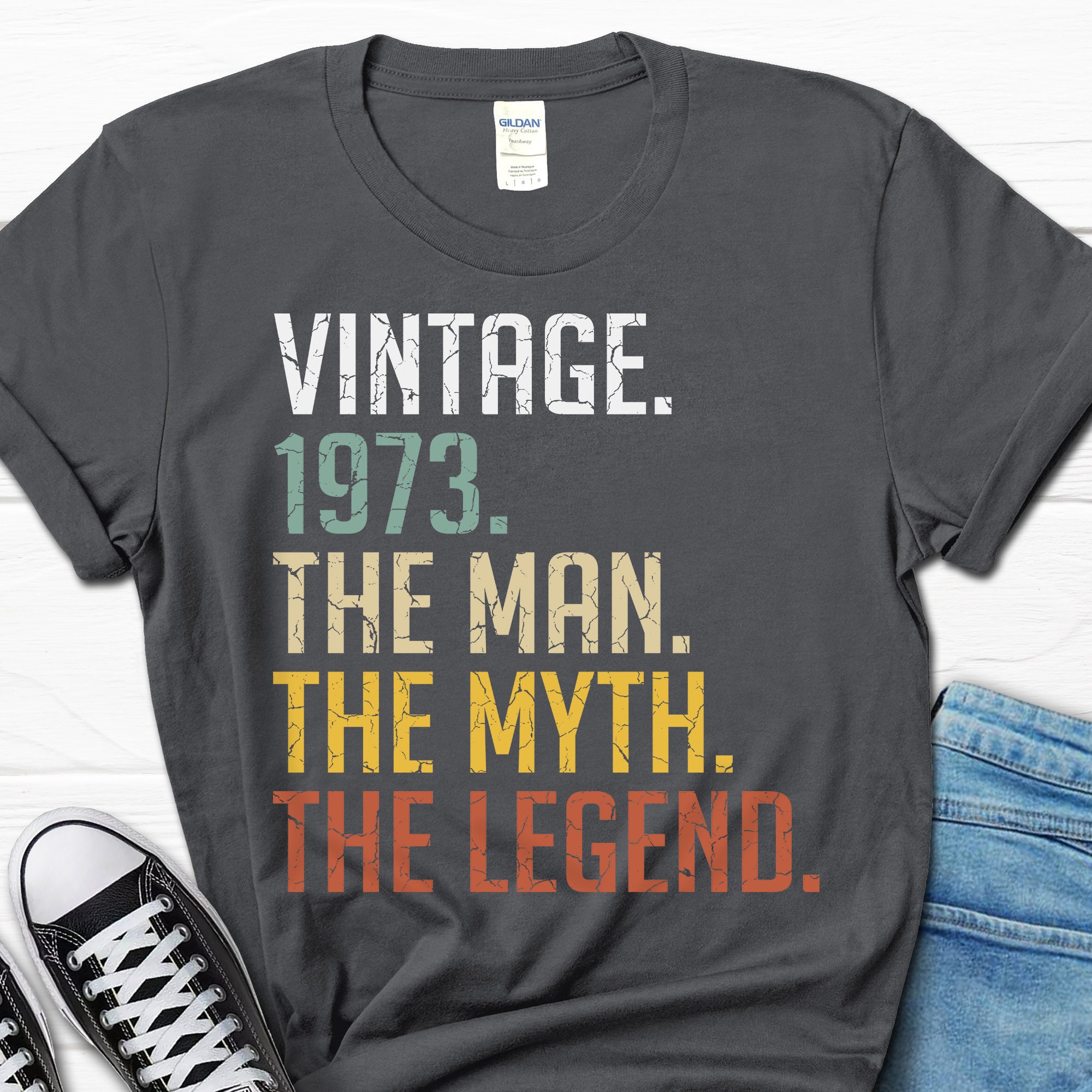 Discover 50th Birthday Gift for Men, 50th Birthday Mens Shirt, Born in 1973 T-Shirt