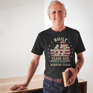 Built 67 Years Ago Shirt for Men, Vintage 1959 Men's Gift, 67th Birthday Dad T-Shirt, Husband Turning 67 Tee, Retro Classic Gifts for Him bild 7