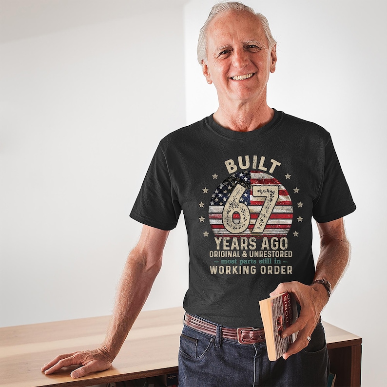 Built 67 Years Ago Shirt for Men, Vintage 1959 Men's Gift, 67th Birthday Dad T-Shirt, Husband Turning 67 Tee, Retro Classic Gifts for Him bild 7