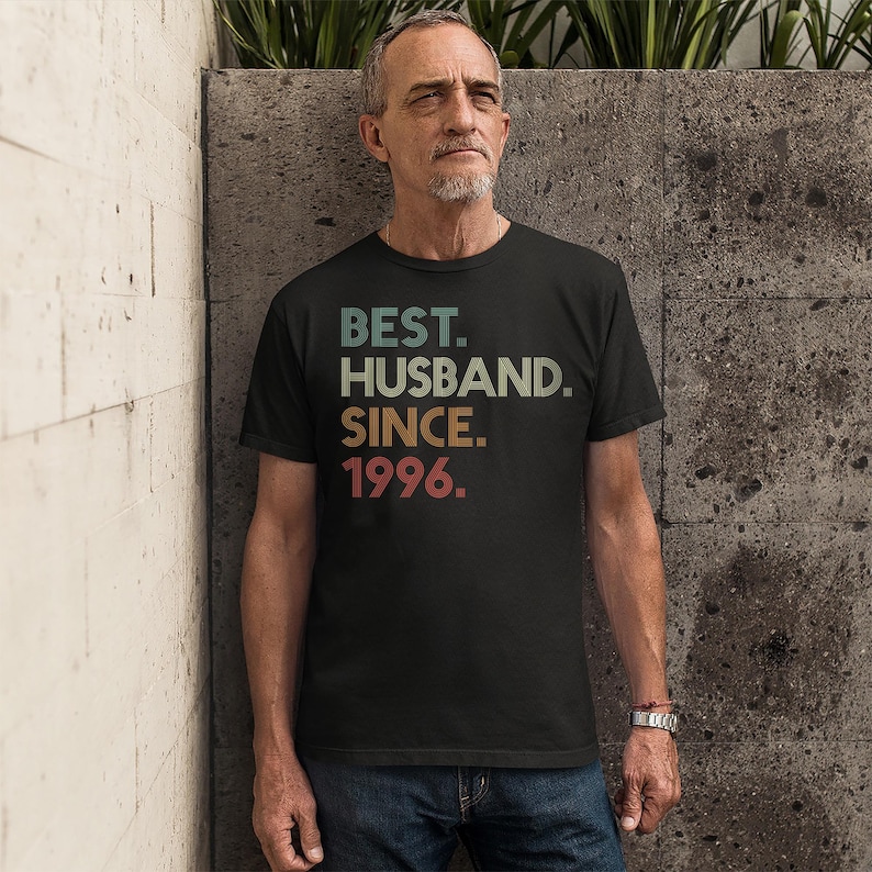 30th Wedding Anniversary Husband Gift, Husband since 1996 Shirt, 30 Years Married for Tee image 9