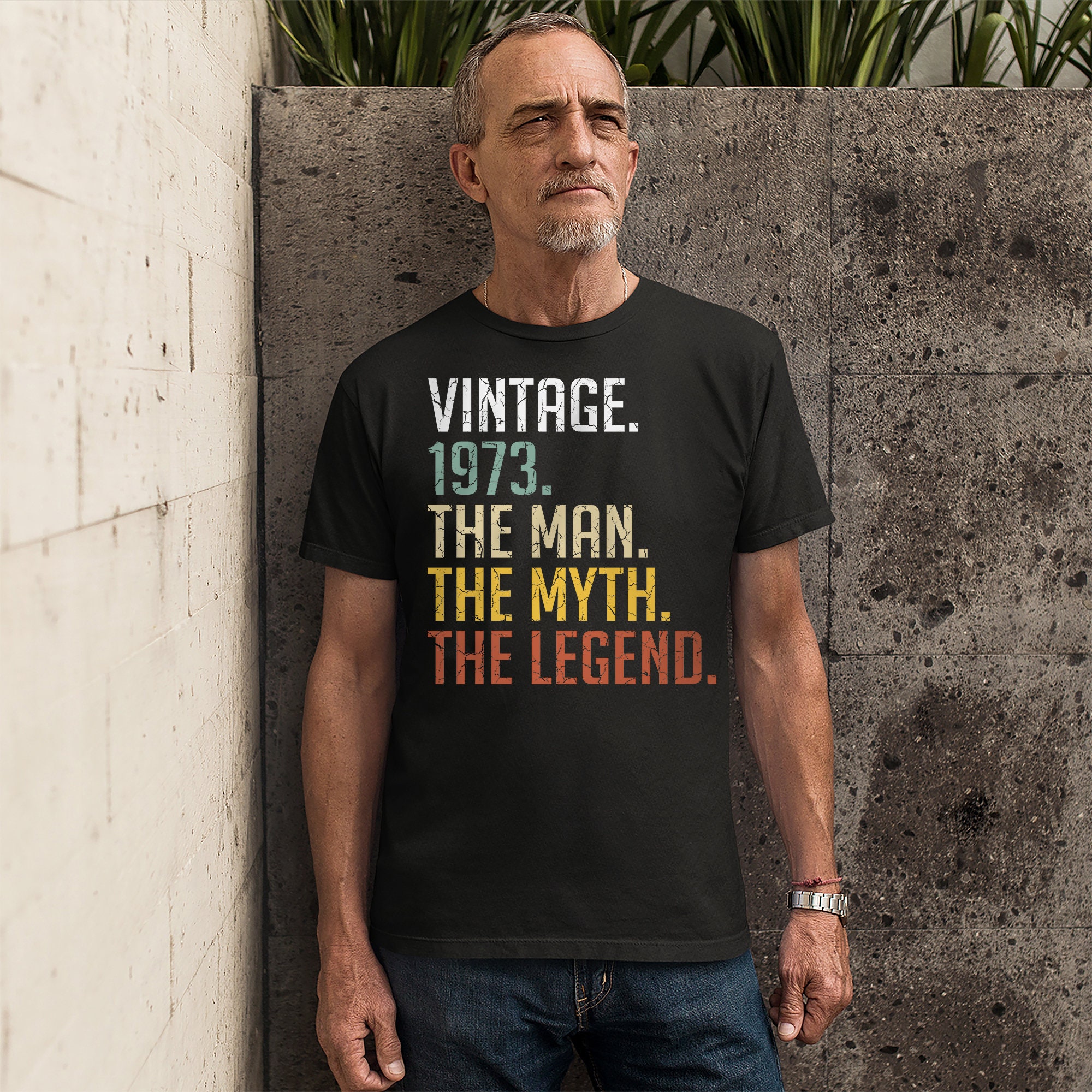 Discover 50th Birthday Gift for Men, 50th Birthday Mens Shirt, Born in 1973 T-Shirt