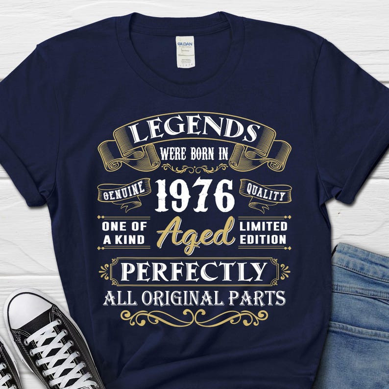 50th Birthday Gift, Born In 1976 Shirt, 50 Years Bday T-shirt for Him image 5
