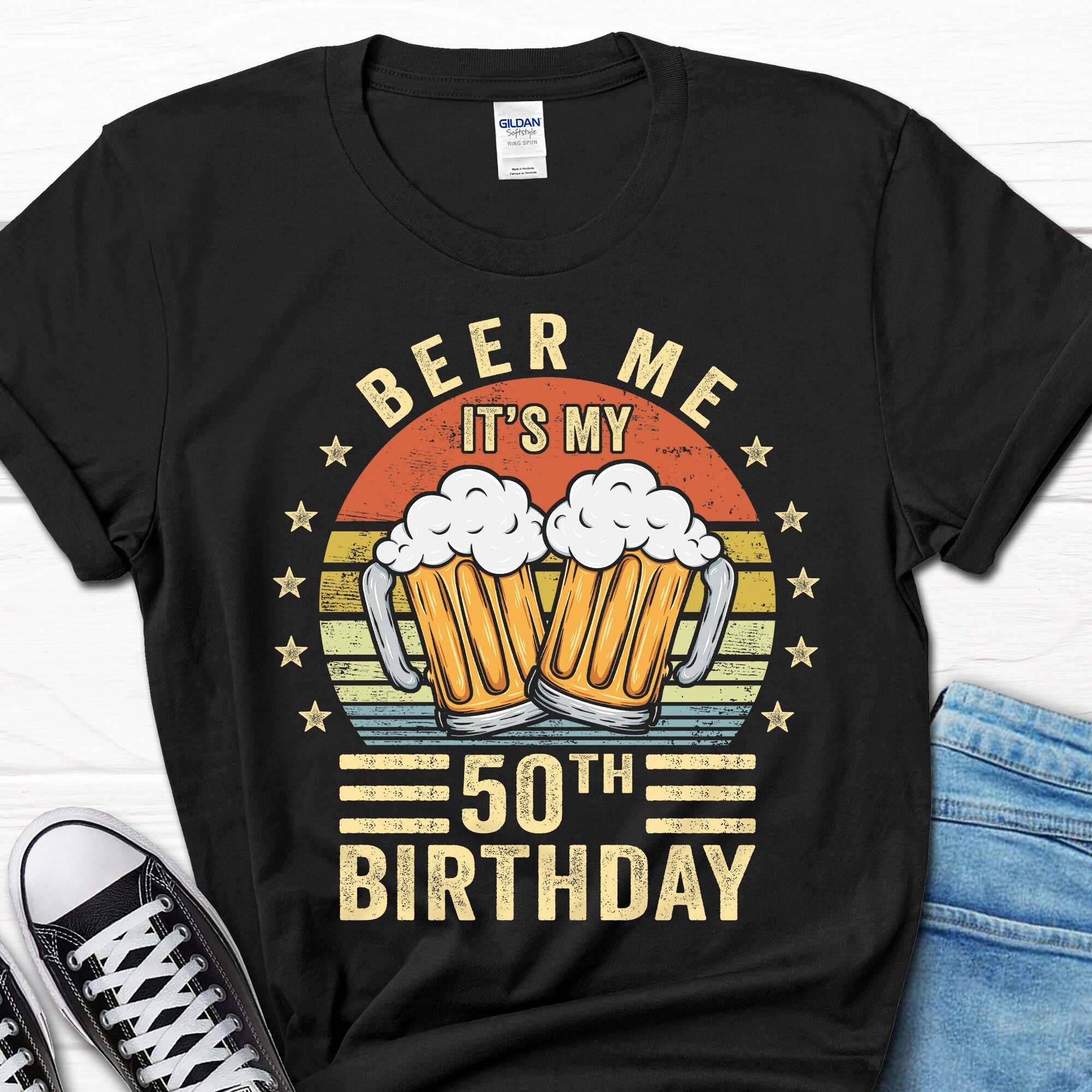 Discover Beer Me It's My 50th Birthday Shirt, 50th Birthday Vintage Gift, 50 Birthday T-Shirt