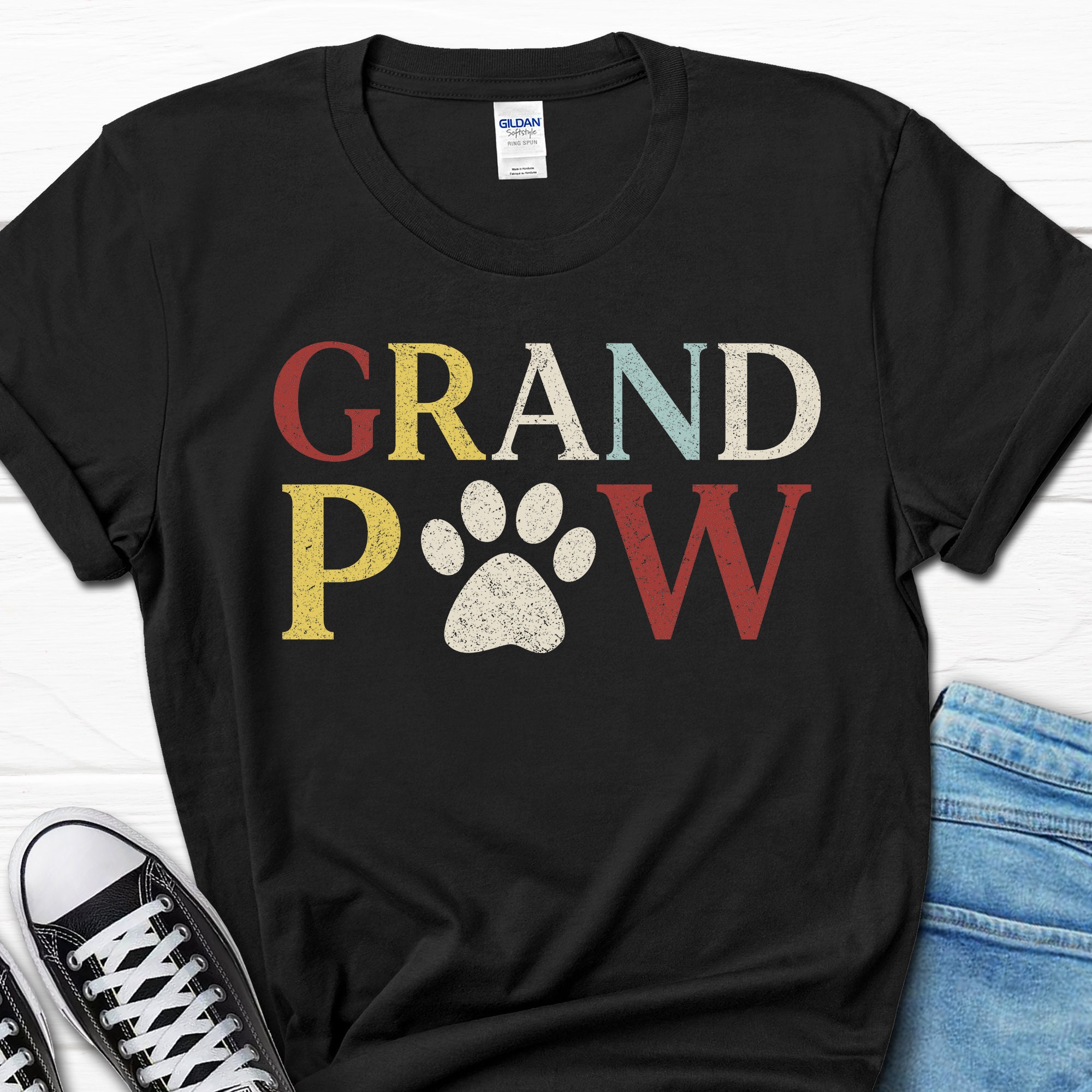 Dog Grandpa Shirt Grandpaw Men's Tshirt Father's Etsy