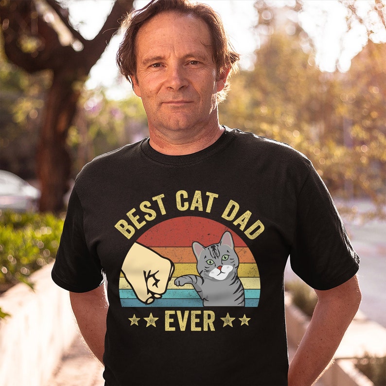 Father's Day Shirt, American Shorthair, Best Cat Dad Ever, Shorthair Cat Shirt, Shorthair Owner Gift, Cat Dad T-Shirt, Cat Lover Tee For Him image 1