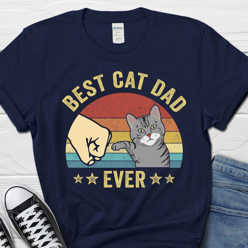 Father's Day Shirt, American Shorthair, Best Cat Dad Ever, Shorthair Cat Shirt, Shorthair Owner Gift, Cat Dad T-Shirt, Cat Lover Tee For Him image 4