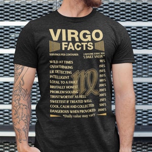 Virgo Facts Birthday Gift Funny T-shirt, Zodiac Sign Virgo Facts Humor Tee for Women, Virgo Girl Personality B-day Present Tee Shirt for Her afbeelding 7