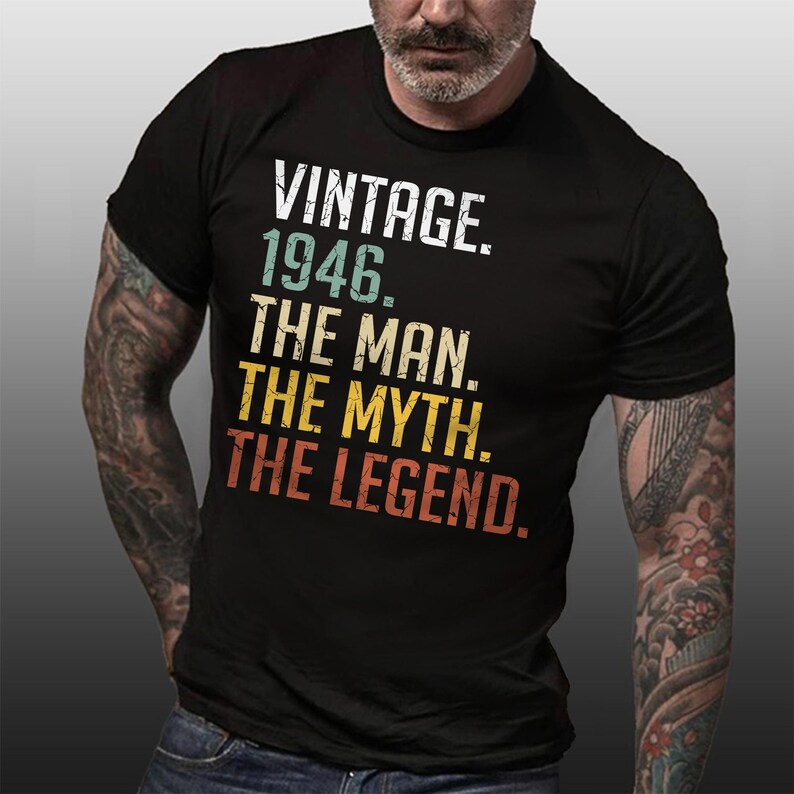 80th Birthday Gift, Born in 1946 Tee, 80th Vintage B-day Shirt, Turning 80 T-shirt image 6
