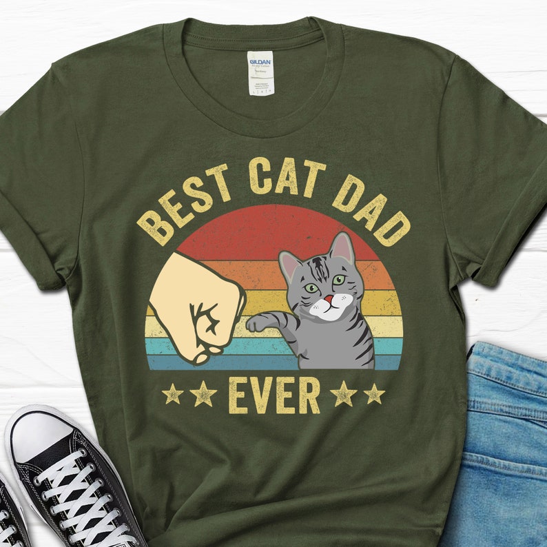 Father's Day Shirt, American Shorthair, Best Cat Dad Ever, Shorthair Cat Shirt, Shorthair Owner Gift, Cat Dad T-Shirt, Cat Lover Tee For Him image 5