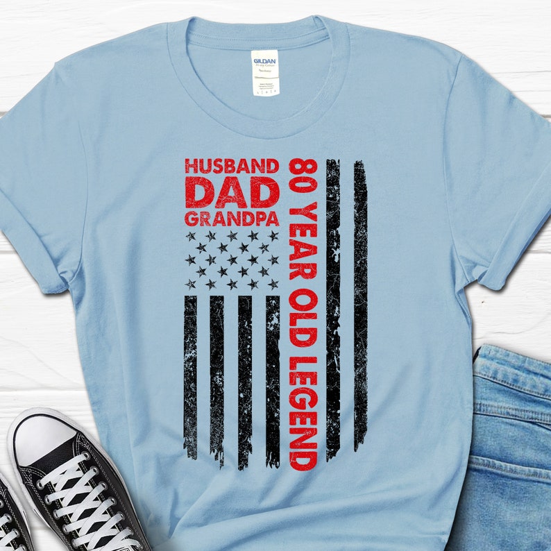 Husband Dad Grandpa 80 Year Old Legend Gift For Men, 80th Birthday Men's Shirt, Born In 1944 Papa Tee, Husband 80th Birthday T-Shirt For Him image 7