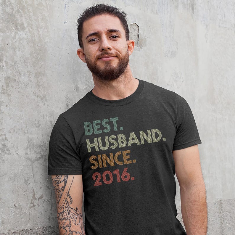 10th Wedding Anniversary Husband Gift, Husband since 2016 Shirt, 10 Year Married for Tee image 8