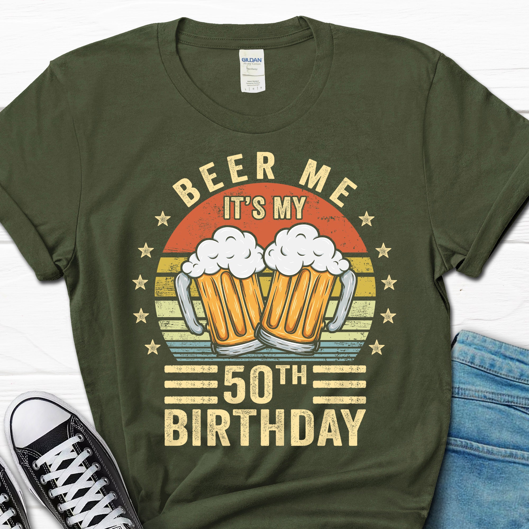 Discover Beer Me It's My 50th Birthday Shirt, 50th Birthday Vintage Gift, 50 Birthday T-Shirt