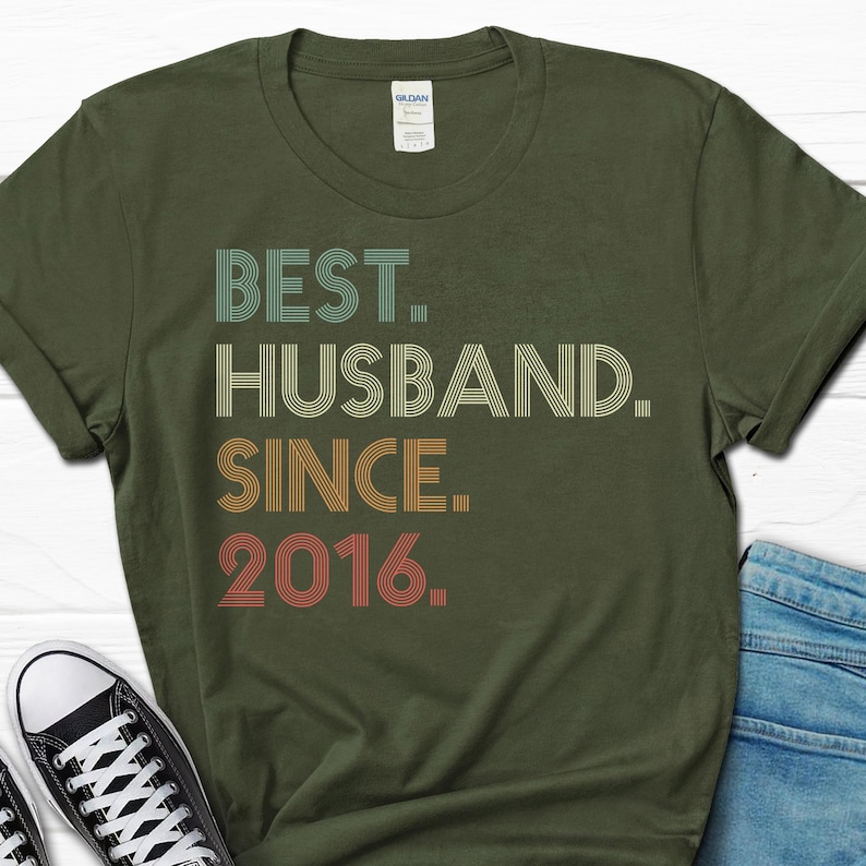 10th Wedding Anniversary Husband Gift, Husband since 2016 Shirt, 10 Year Married for Tee image 4