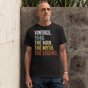 80th Birthday Gift, Born in 1946 Tee, 80th Vintage B-day Shirt, Turning 80 T-shirt image 9