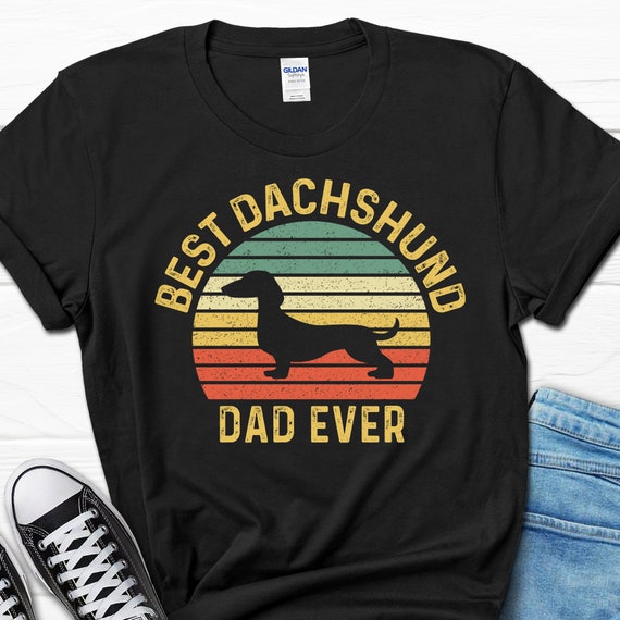 Best Dachshund Dad Ever Shirt, Funny Men’s Dachshund T-shirt, Dachshund Father’s Day Gift for Him, Wiener Dog Tee, Doxie Dog T shirt