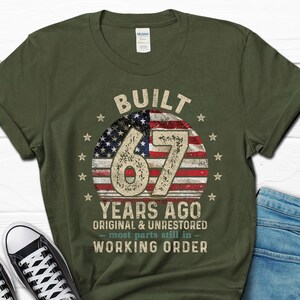 Built 67 Years Ago Shirt for Men, Vintage 1959 Men's Gift, 67th Birthday Dad T-Shirt, Husband Turning 67 Tee, Retro Classic Gifts for Him bild 4