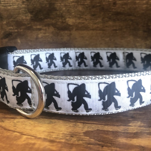 Fishing Bigfoot Handmade Stylish Dog Collar (medium/large breed)