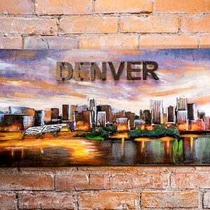 Denver Cityscape Metal Sign - Metal - Rustic - Denver Art - Wall Art - Restaurant Sign - Denver Decor - Metal Art - Highest Quality