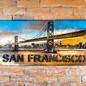 San Francisco Cityscape Metal Sign - Metal - Black - San Francisco Art - Wall Art - Restaurant Sign - Decor - Metal Art - Highest Quality